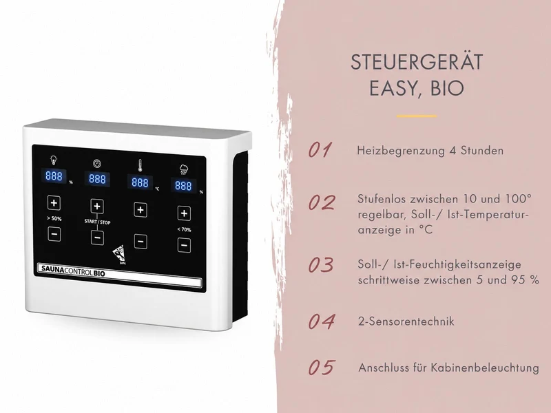 Karibu Saunahaus Mainburg 5 Set A naturbelassen- 9 kW Bioofen ext. Strg