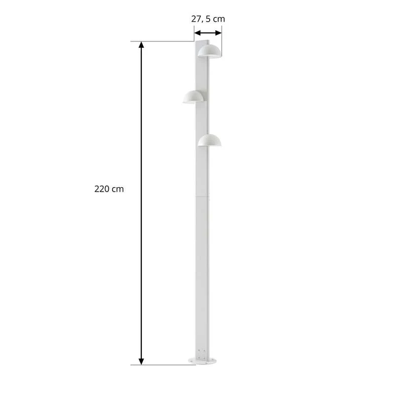 B-Ware Lucande Außenleuchte Velira LED Gartenlampe 220cm hellgrau IP44 warmweiß 2700lm