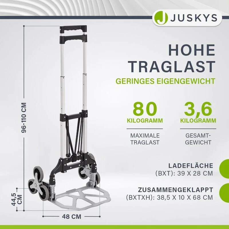 B-Ware Klappbare Treppensackkarre Alu Sackkarre bis 80kg höhenverstellbar Wagen