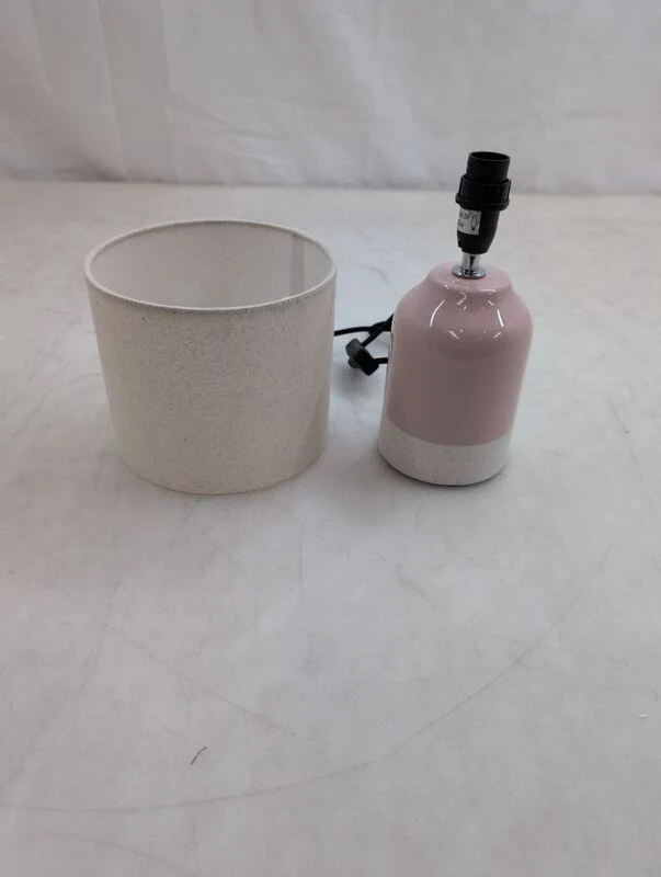 B-Ware Pauleen Tischleuchte Sandy Glow Lampe Leuchte creme rosa Textil Keramik 33cm