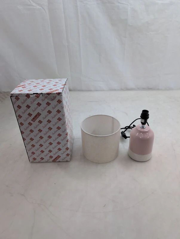 B-Ware Pauleen Tischleuchte Sandy Glow Lampe Leuchte creme rosa Textil Keramik 33cm