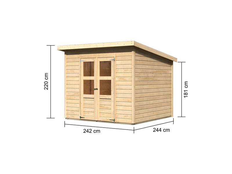 Karibu Gerätehaus Merseburg 6 natur 14 mm