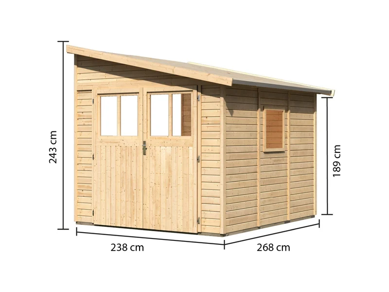 Karibu Gartenhaus Bomlitz 3 natur 19 mm