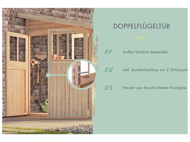 Karibu Gartenhaus Bomlitz 3 natur 19 mm