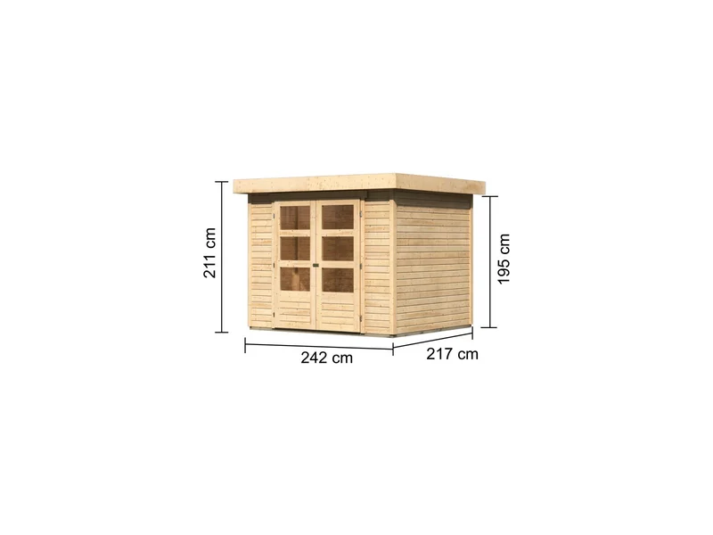 Karibu Gartenhaus Askola 3 natur 19 mm