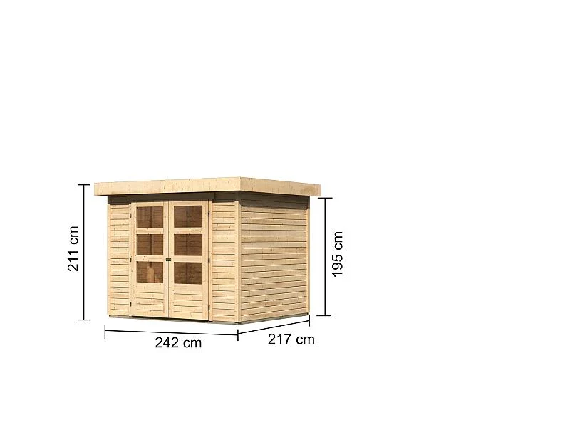 Karibu Gartenhaus Askola 3 natur 19 mm
