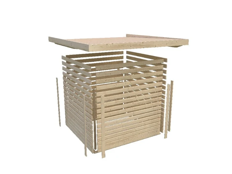 Karibu Gartenhaus Askola 3 mit Anbaudach 2,40 Meter