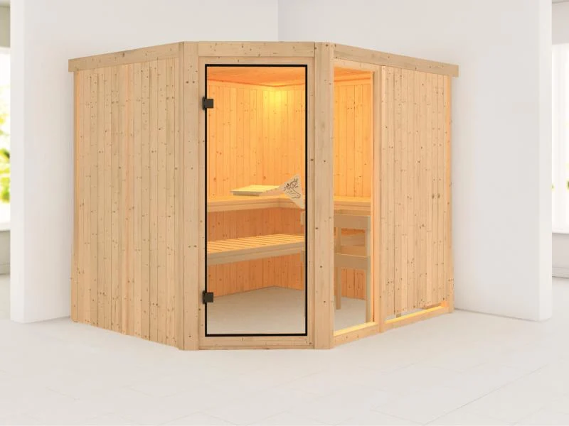 Fiona 3 - Karibu Sauna ohne Ofen - ohne Dachkranz -