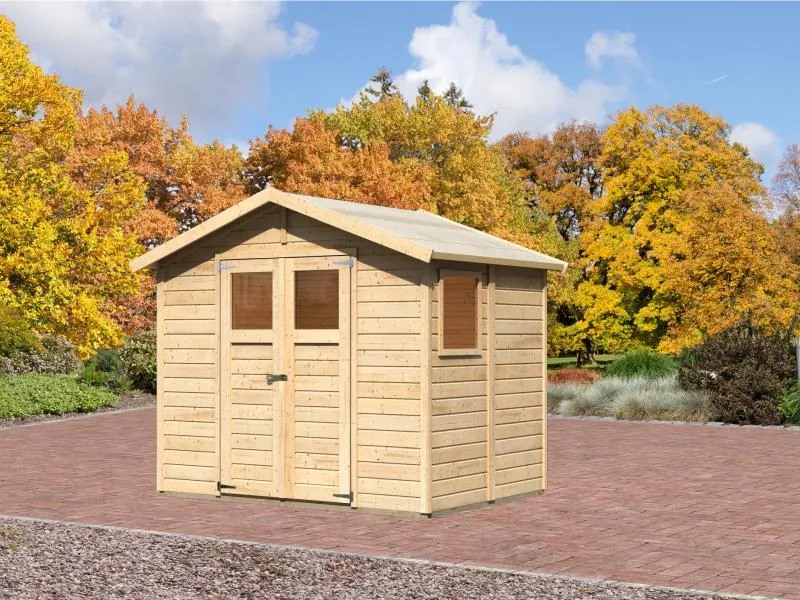 Karibu Gerätehaus Dalin 1 natur 14 mm