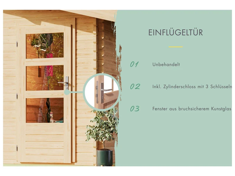 Karibu Gartenhaus Lagor 2 38 mm 2-Raum-Haus