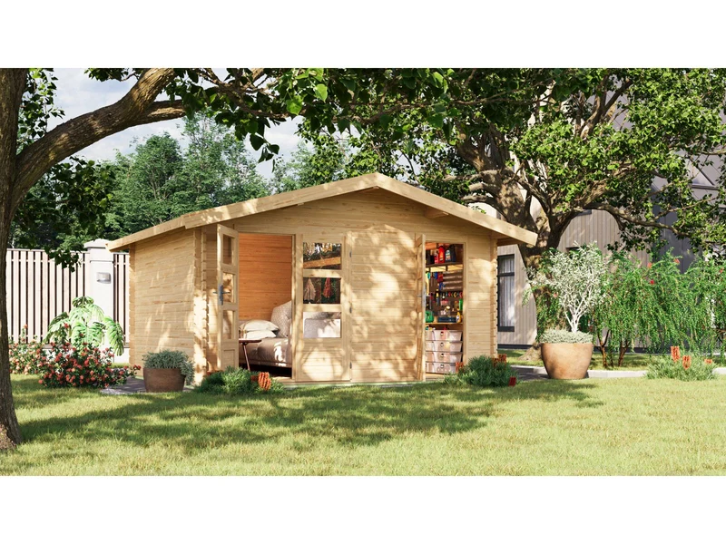 Karibu Gartenhaus Lagor 1 38 mm 2-Raum-Haus