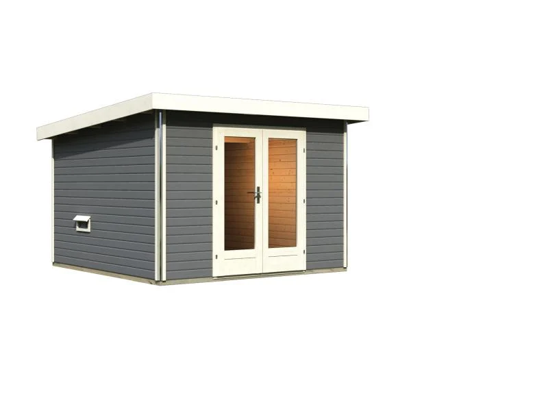 Karibu Saunahaus Mainburg 1 Set B ohne Ofen terragrau
