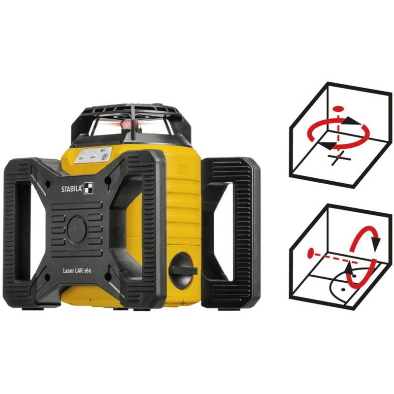 B-Ware Stabila Rotationslaser Lasergerät LAR 160 Set Stativ 5 m Nivellierlatte Laser