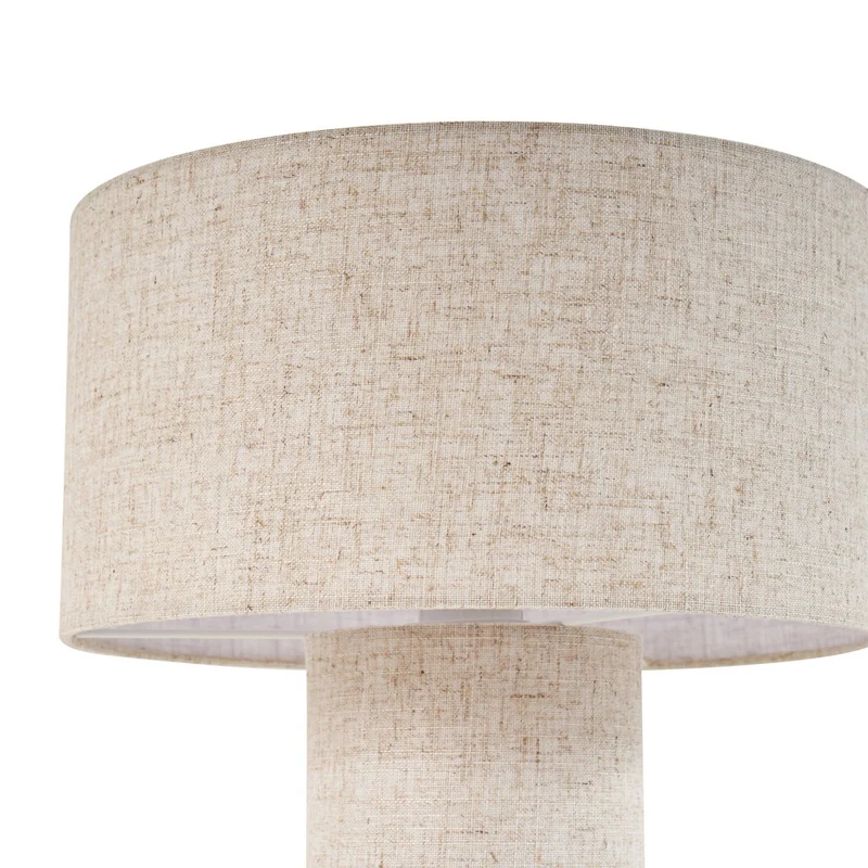 B-Ware Lindby Tischleuchte Tischlampe Elfie Leuchte Beige Leinen Schalter E27 LED Lampe