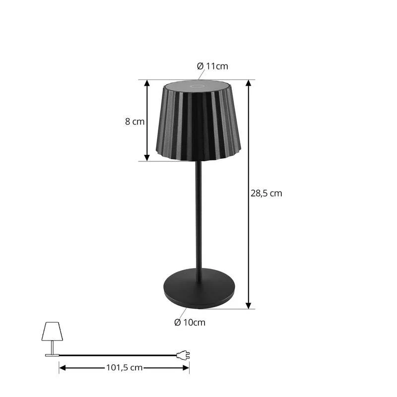 B-Ware Lindby Tischleuchte Esali LED Dimmbar Akku Lampe Gartenleuchte schwarz IP65