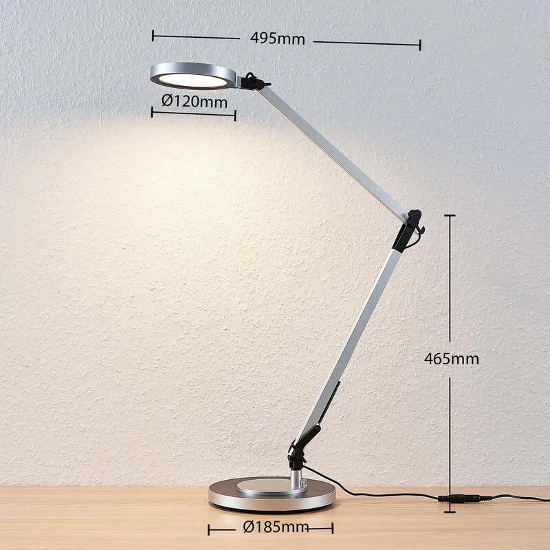 B-Ware Lindby Tischlampe LED dimmbar Rilana verstellbar silber 12x46,5cm Leuchte Licht