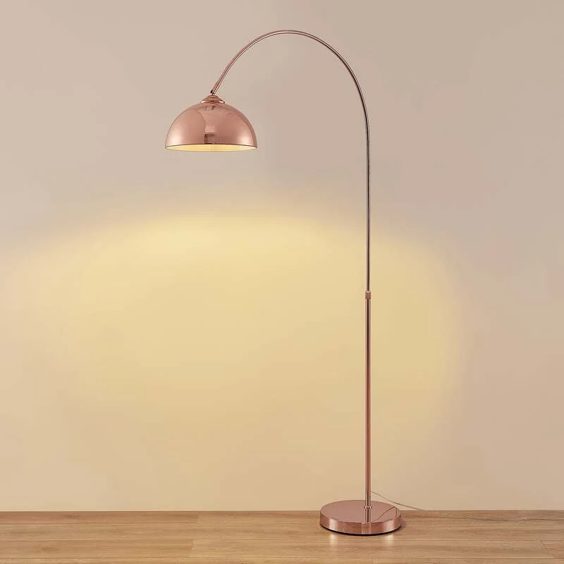 B-Ware Lindby Stehleuchte Bogenlampe Lennart LED Lampe höhenverstellbar kupfer 183cm