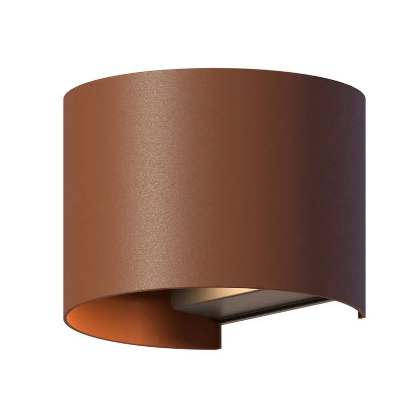 B-Ware Calex Außenwandleuchte Gartenleuchte Oval LED Wandleuchte rostbraun IP54 10cm