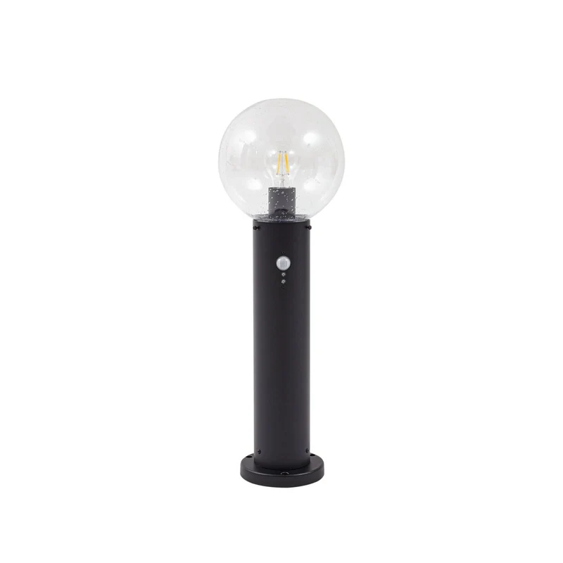 B-Ware Sockelleuchte Außenleuchte Lindby Lampe Dangan Glas Aluminium schwarz Sensor