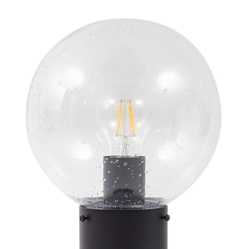 B-Ware Sockelleuchte Außenleuchte Lindby Lampe Dangan Glas Aluminium schwarz Sensor