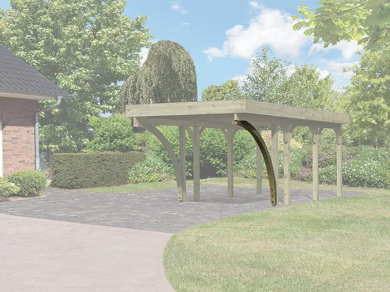 Karibu Einfahrtsbogen aus kdi für Carport 9 x 9 cm