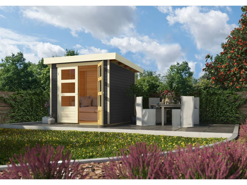 Karibu Gartenhaus Askola 2 terragrau 19 mm