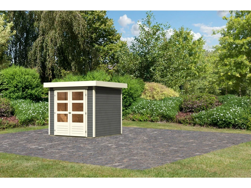 Karibu Gartenhaus Askola 2 terragrau 19 mm