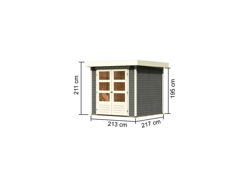 Karibu Gartenhaus Askola 2 terragrau 19 mm