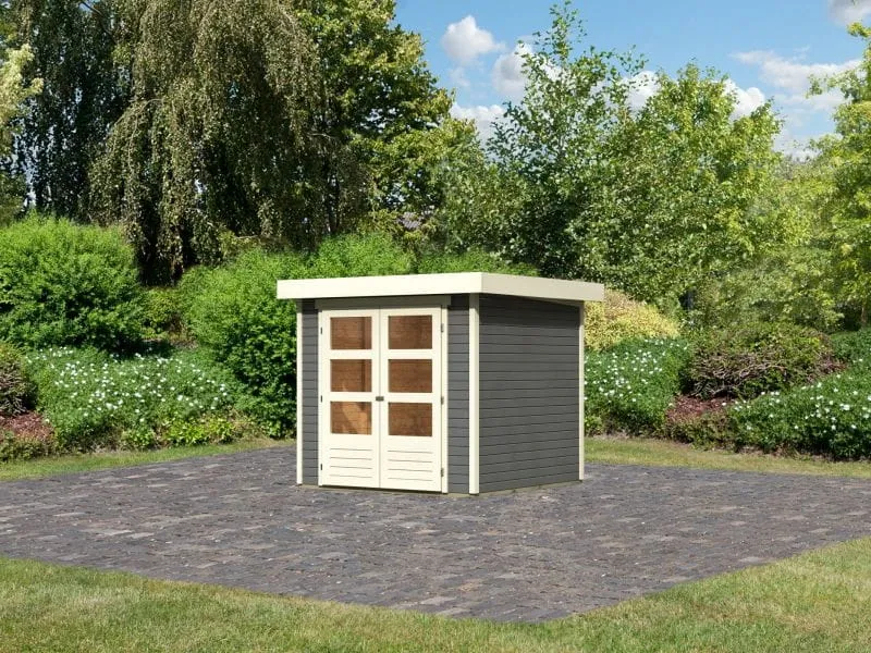 Karibu Gartenhaus Askola 2 terragrau 19 mm
