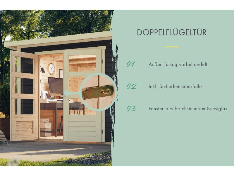 Karibu Gartenhaus Askola 2 terragrau 19 mm