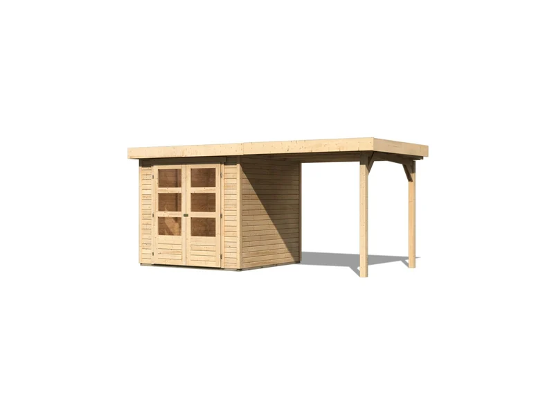 Karibu Gartenhaus Askola 2 mit Anbaudach 2,25 Meter