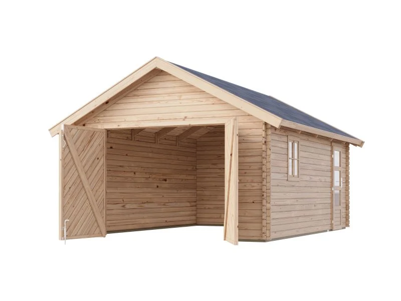 Karibu Blockbohlengarage 38 mm natur