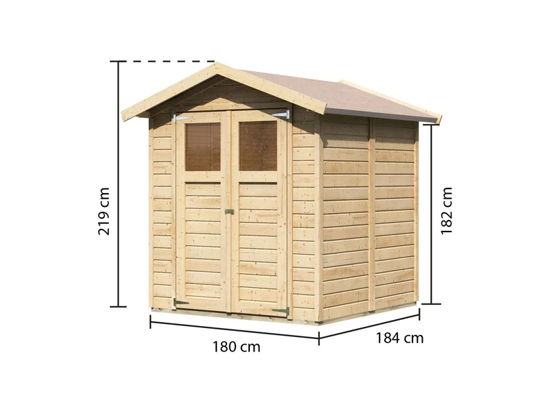 Karibu Gerätehaus Dahme 3 natur 14 mm