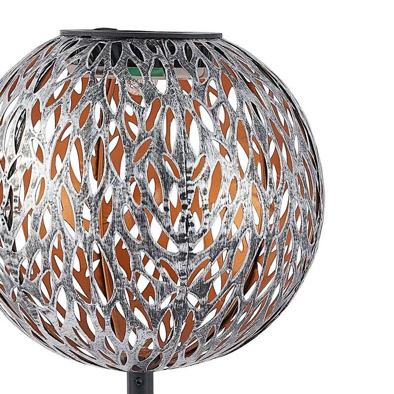B-Ware Lindby Gartenleuchte Solarleuchte Vilani LED 3er Set warmweiß IP44 54cm silber