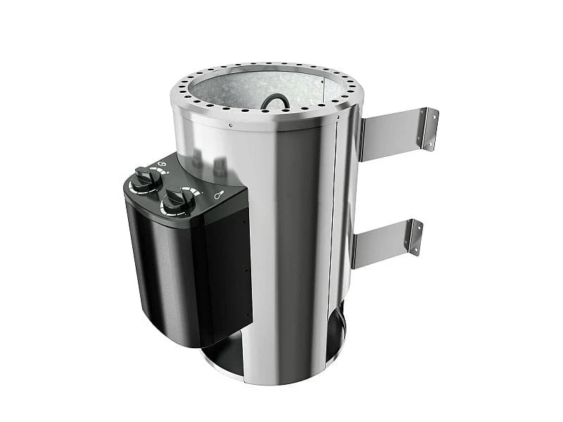 Fanja - Karibu Sauna Plug & Play 3,6 kW Ofen integr. Strg - ohne Dachkranz - Klarglas Ganzglastür
