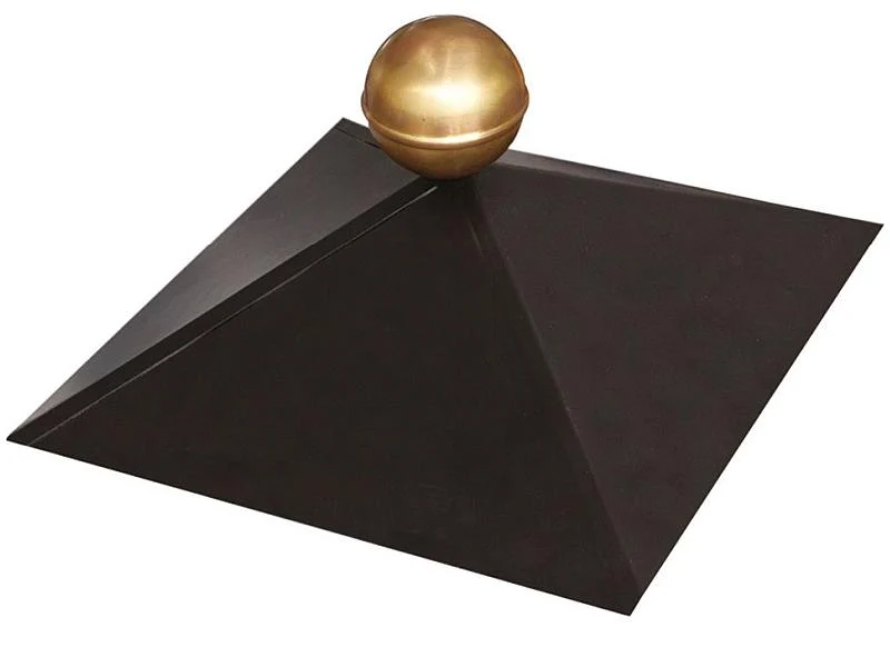 Karibu Pavillonhaube schwarz mit Messingkugel