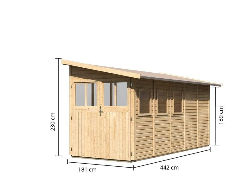 Karibu Gartenhaus Wandlitz 5 natur 19 mm