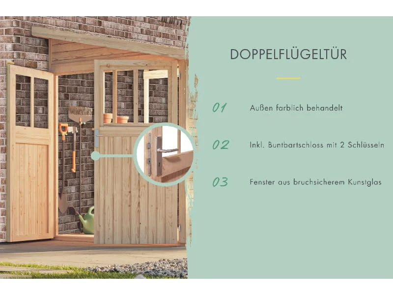 Karibu Gartenhaus Wandlitz 4 natur 19 mm