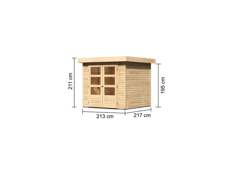 Karibu Gartenhaus Askola 2 natur 19 mm