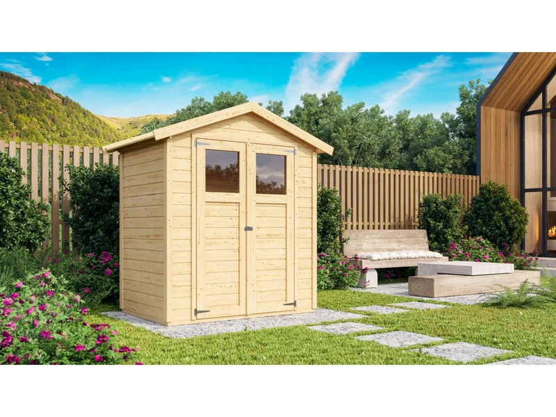 Karibu Gerätehaus Dahme 1 natur 14 mm