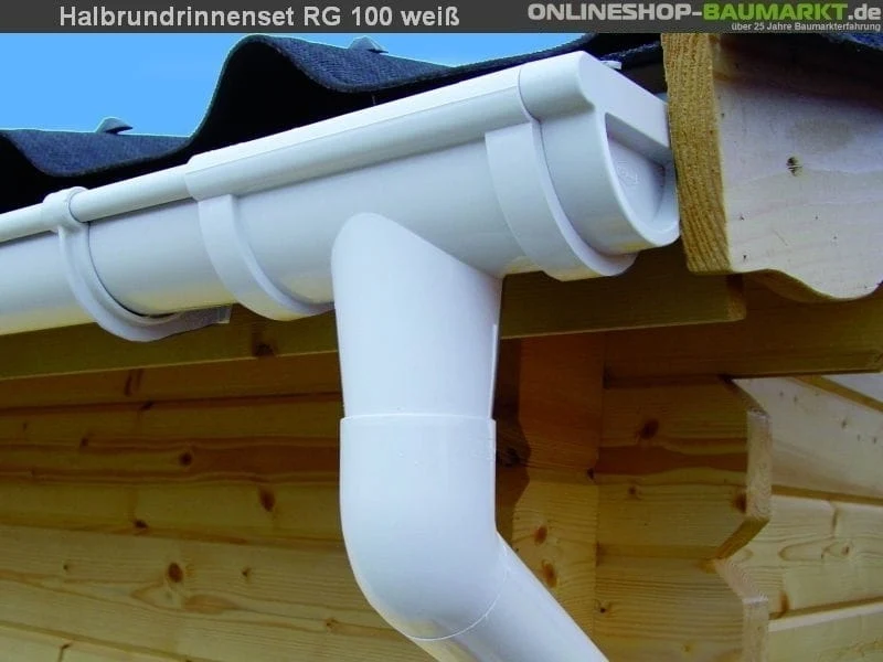Dachrinnen Set RG 100 weiß 8x150 cm 8-Eck-Pavillon