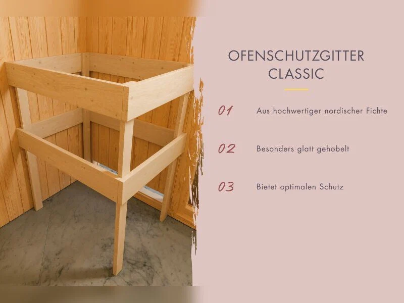 Karibu Saunahaus Mainburg 3 Set A terragrau -9 kW Ofen ext.Strg