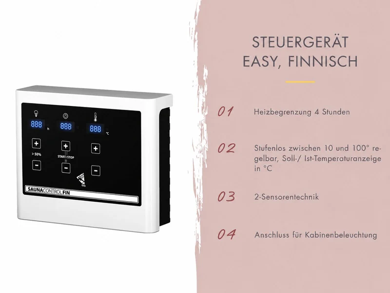 Karibu Saunahaus Mainburg 1 Set A terragrau-9kW Ofen ext. Strg