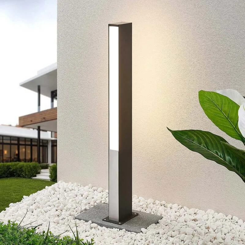 B-Ware Lucande Wegeleuchte Aegisa LED Gartenlampe anthrazit 80cm IP54 Metall 12W