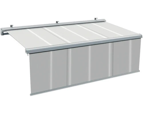B-Ware Vernazza Halbkassettenmarkise 5x3 Motor Fernbedienung Nothandkurbel grau