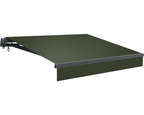 B-Ware Gelenkarmmarkise 4x3 m olive UV-beständig wasserabweisend Handkurbel