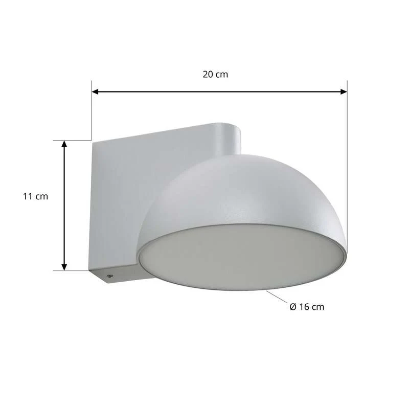 B-Ware Lucande Außenwandleuchte Velira LED Gartenleuchte Lampe hellgrau IP54 3000K