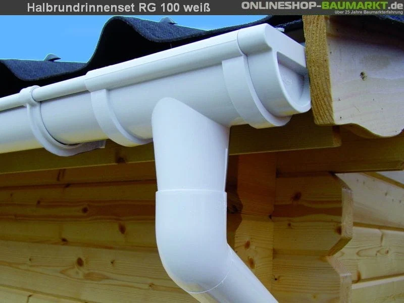 Dachrinnen Set RG 100 weiß 4 x 500 cm Walmdach