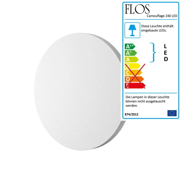 B-Ware Flos Camouflage 140 LED Wandleuchte Lampe Leuchte Wandlampe weiß