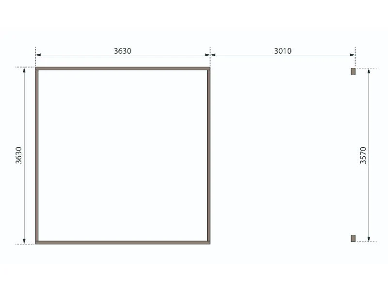 Karibu Gartenhaus Radeburg 3 natur mit Anbaudach 3,3 m
